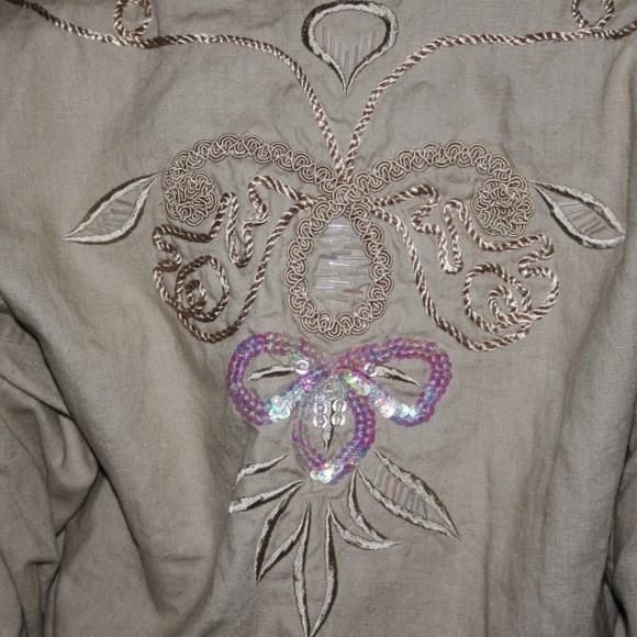 Adolfo International Womens Linen/Cotton Blazer M - Picture 7 of 8